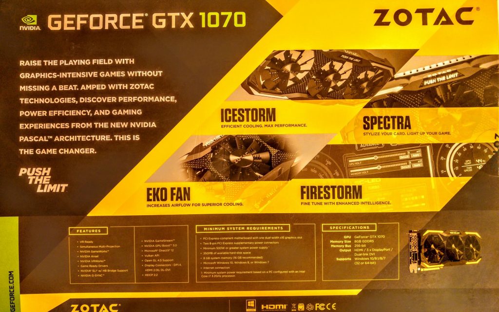 Zotac GTX1070 AMP Extreme 11