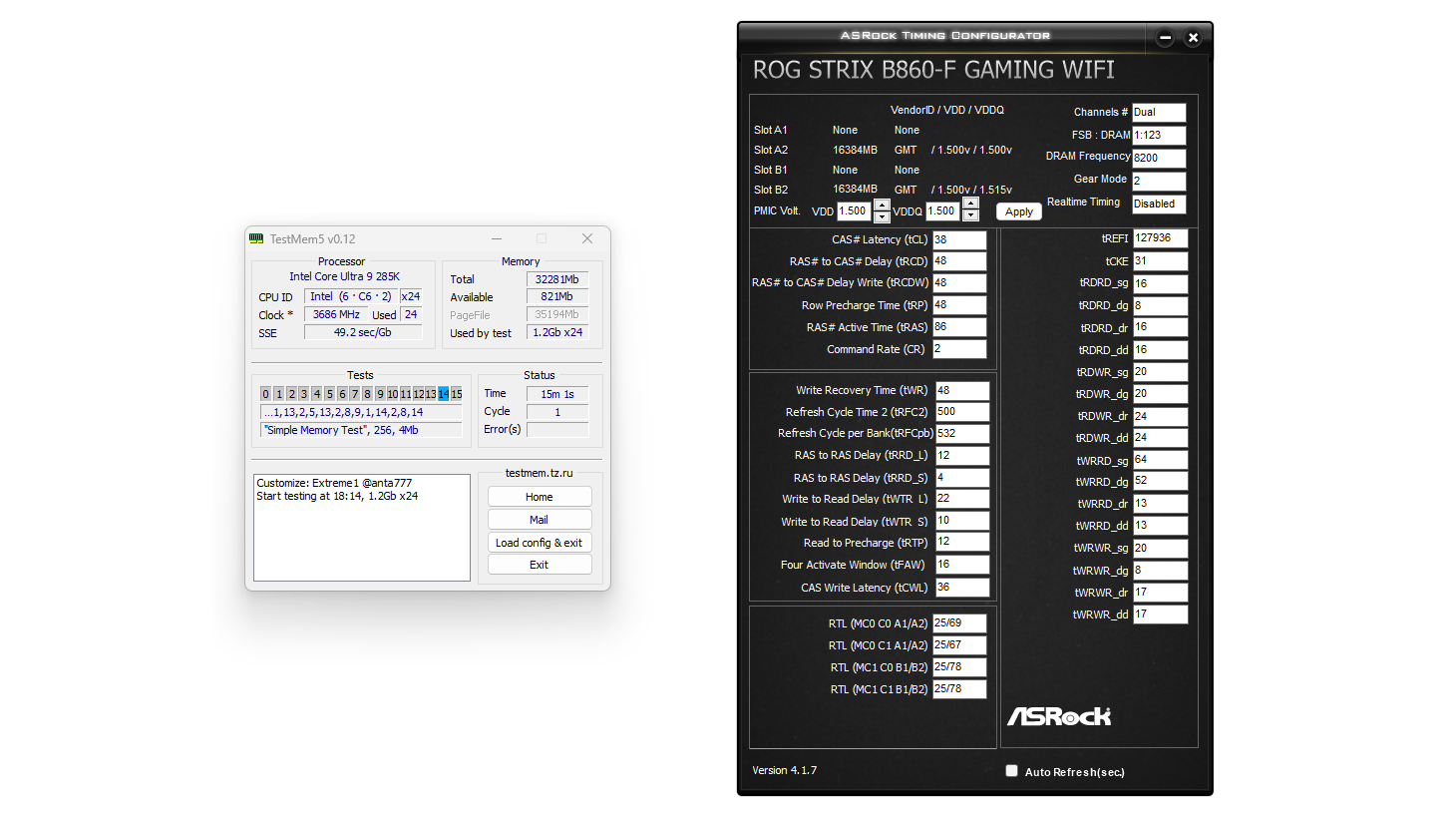 Patriot Signature Premium CKD 2x16 GB 6400 MHz Overclocking