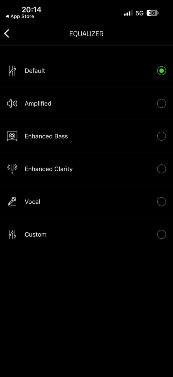 Opcje Equalizera Opcje Equalizera